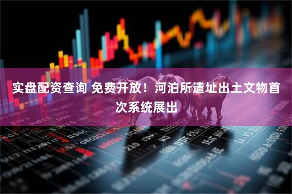实盘配资查询 免费开放！河泊所遗址出土文物首次系统展出