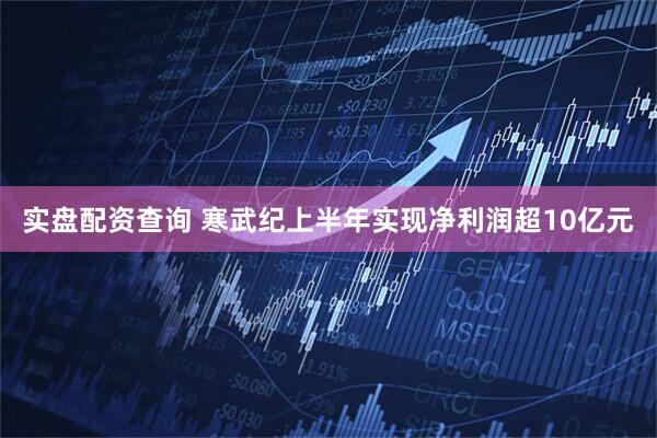 实盘配资查询 寒武纪上半年实现净利润超10亿元
